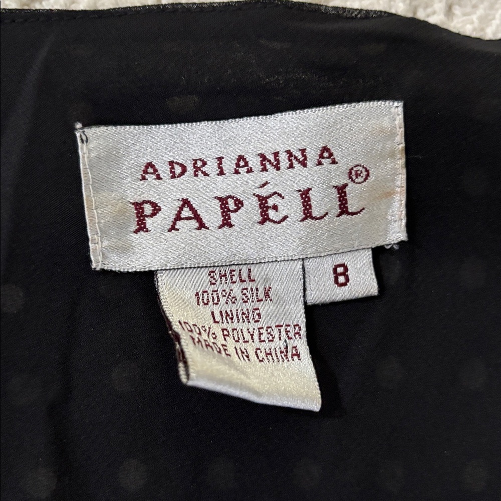 Adrianna‎ Papell Black Silk Vintage Cocktail Women's Dress Size 8 - Picture 11 of 11
